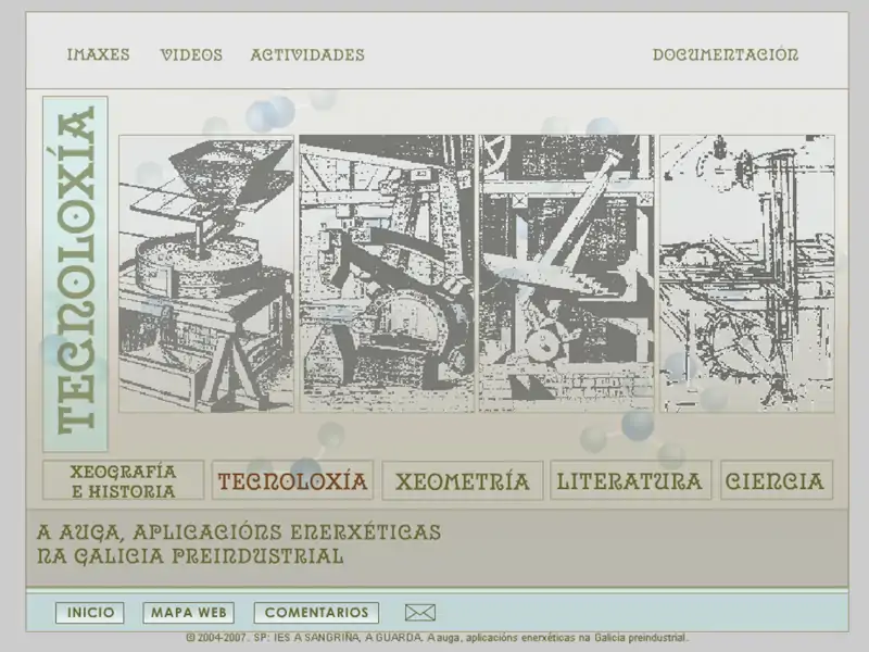 Exemplo de deseño da web antiga